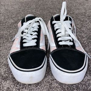 PLATFORM VANS Pink & White Checkerboard Old School